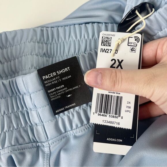 NWT Adidas Pacer Shorts Aeroready High Rise Shorts - Picture 3 of 5
